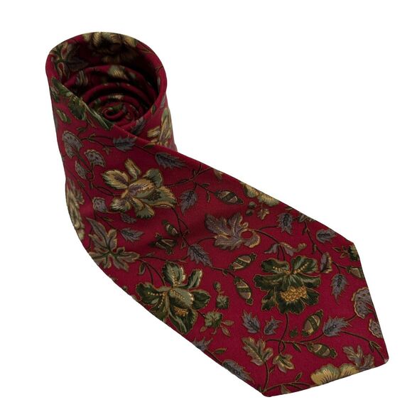 Brooks Brothers Men's Tie Floral Silk Necktie USA Designer Multi-Colored - Picture 7 of 11
